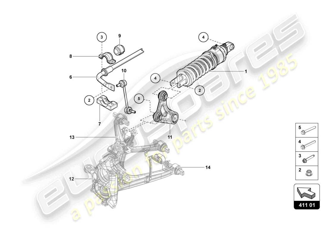 a part diagram from the lamborghini lp740-4 s coupe (2019) parts catalogue