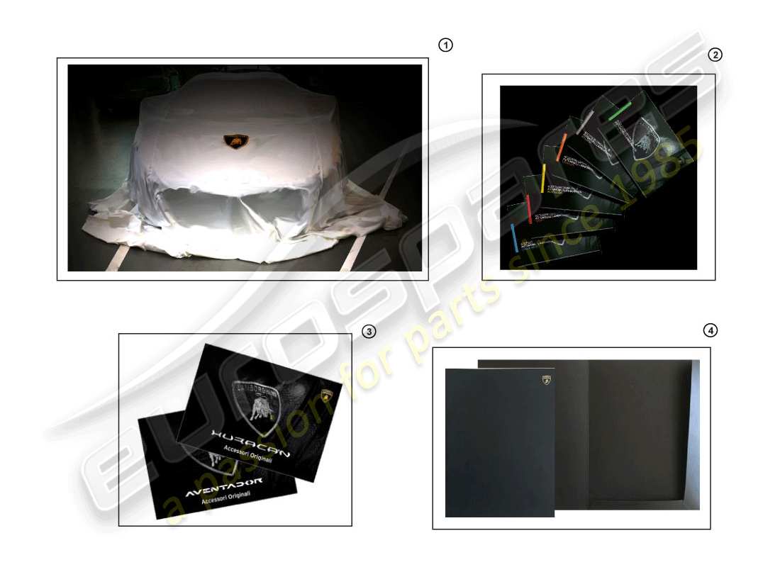 lamborghini huracan performante coupe (accessories) auxiliary material part diagram