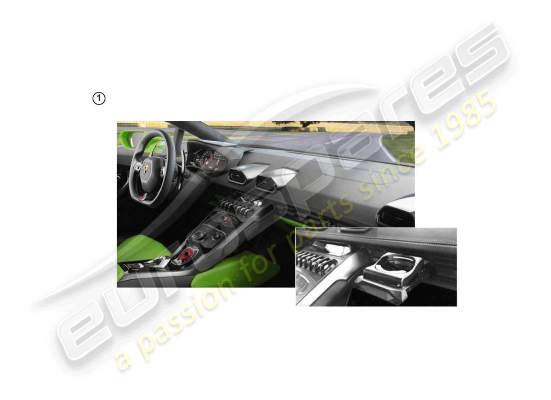 a part diagram from the lamborghini huracan lp610-4 spider (accessories) parts catalogue