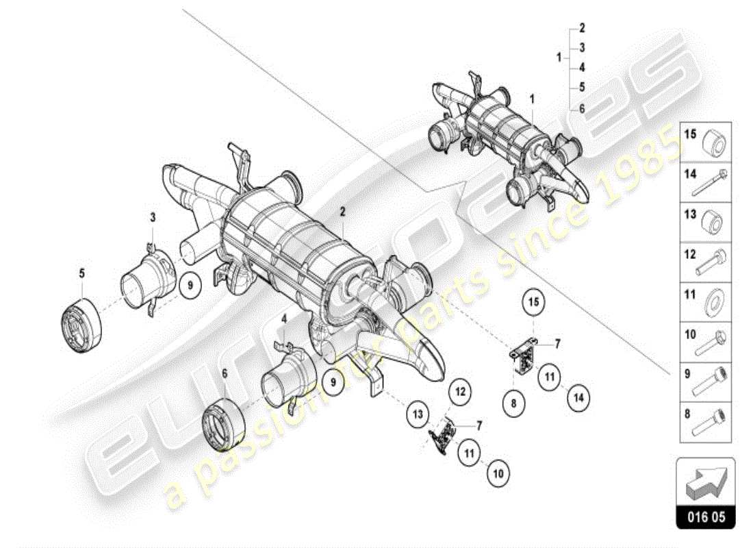 a part diagram from the lamborghini huracan evo spyder (accessories) parts catalogue