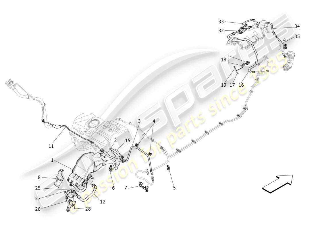 a part diagram from the maserati levante gt (2022) parts catalogue