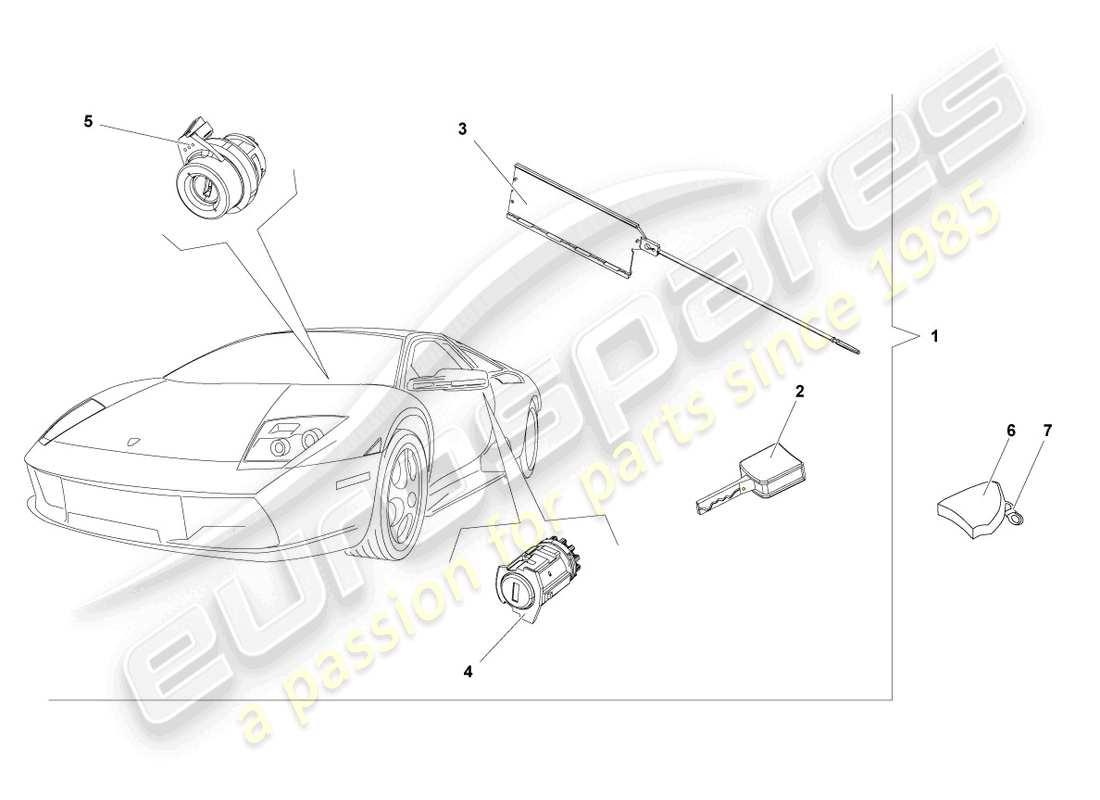 a part diagram from the lamborghini murcielago parts catalogue