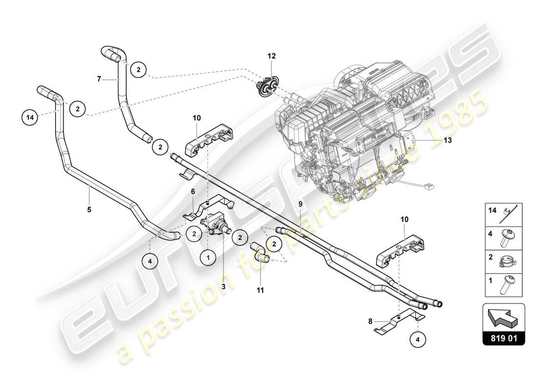 VIEW PARTS DIAGRAMS FROM THE LAMBORGHINI CENTENARIO PARTS CATALOGUE a part diagram from the lamborghini centenario parts catalogue