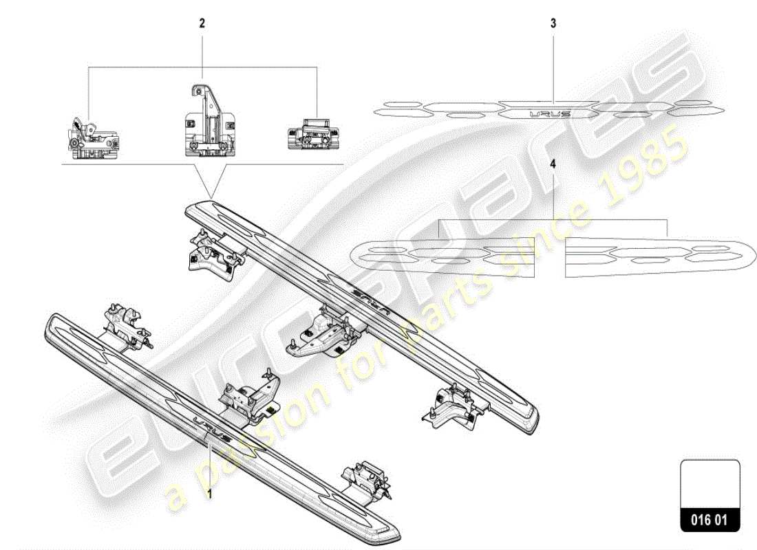 a part diagram from the lamborghini urus (accessories) parts catalogue