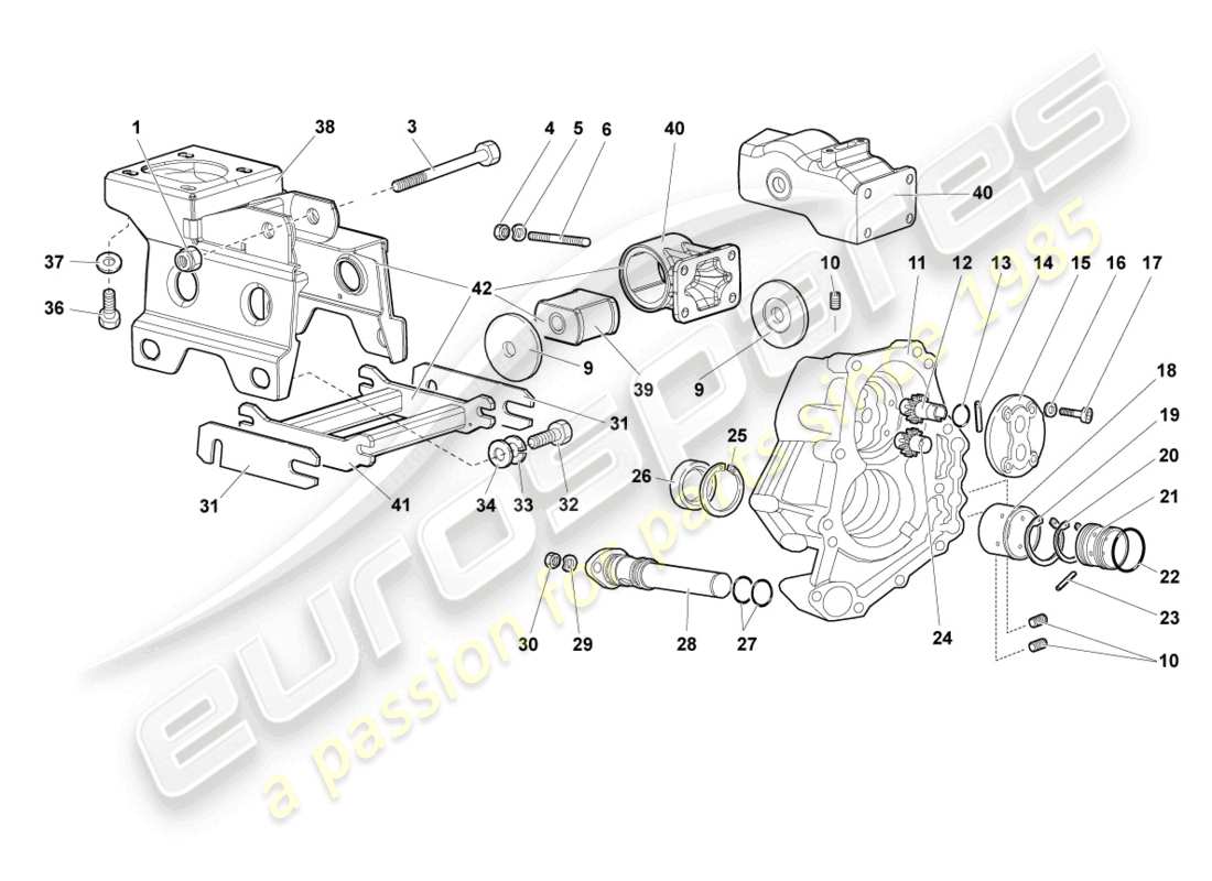 a part diagram from the lamborghini murcielago coupe (2005) parts catalogue