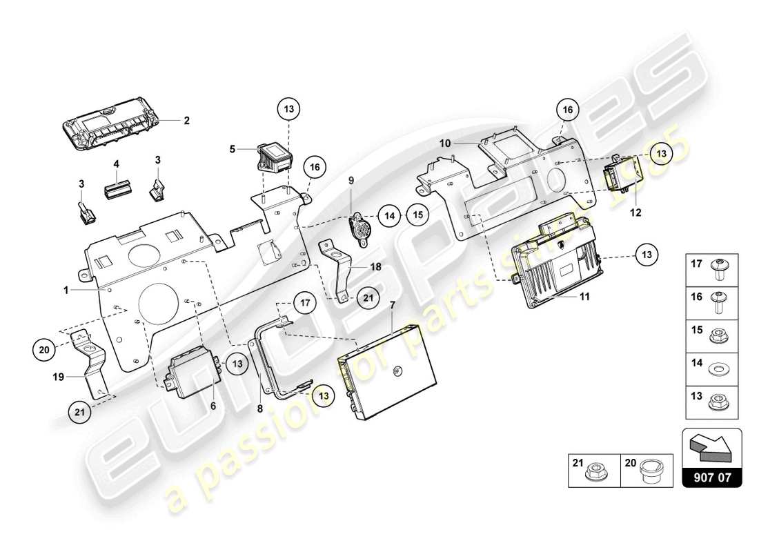 lamborghini lp700-4 roadster (2017) electrics parts diagram