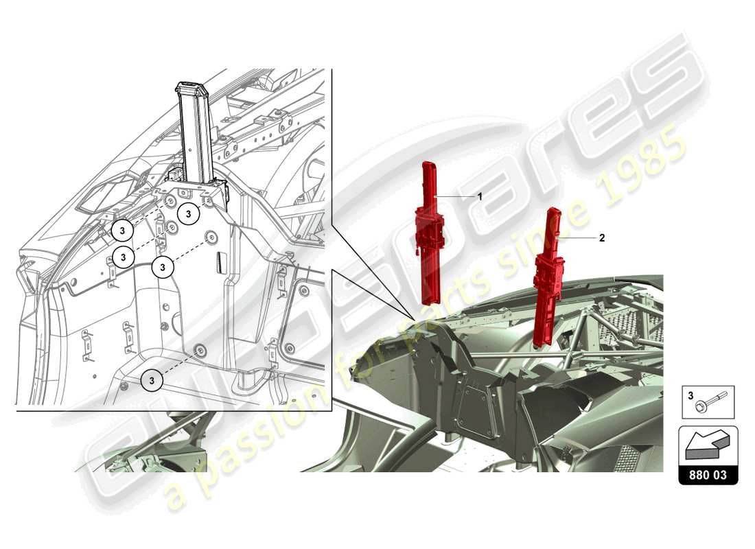 lamborghini 2020 (lp740-4 s roadster) overroll protection part diagram