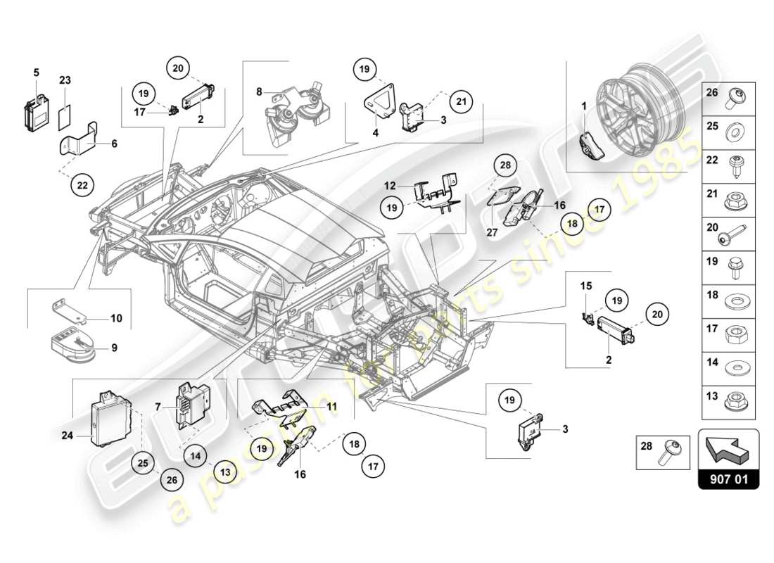lamborghini lp750-4 sv coupe (2015) electrics parts diagram