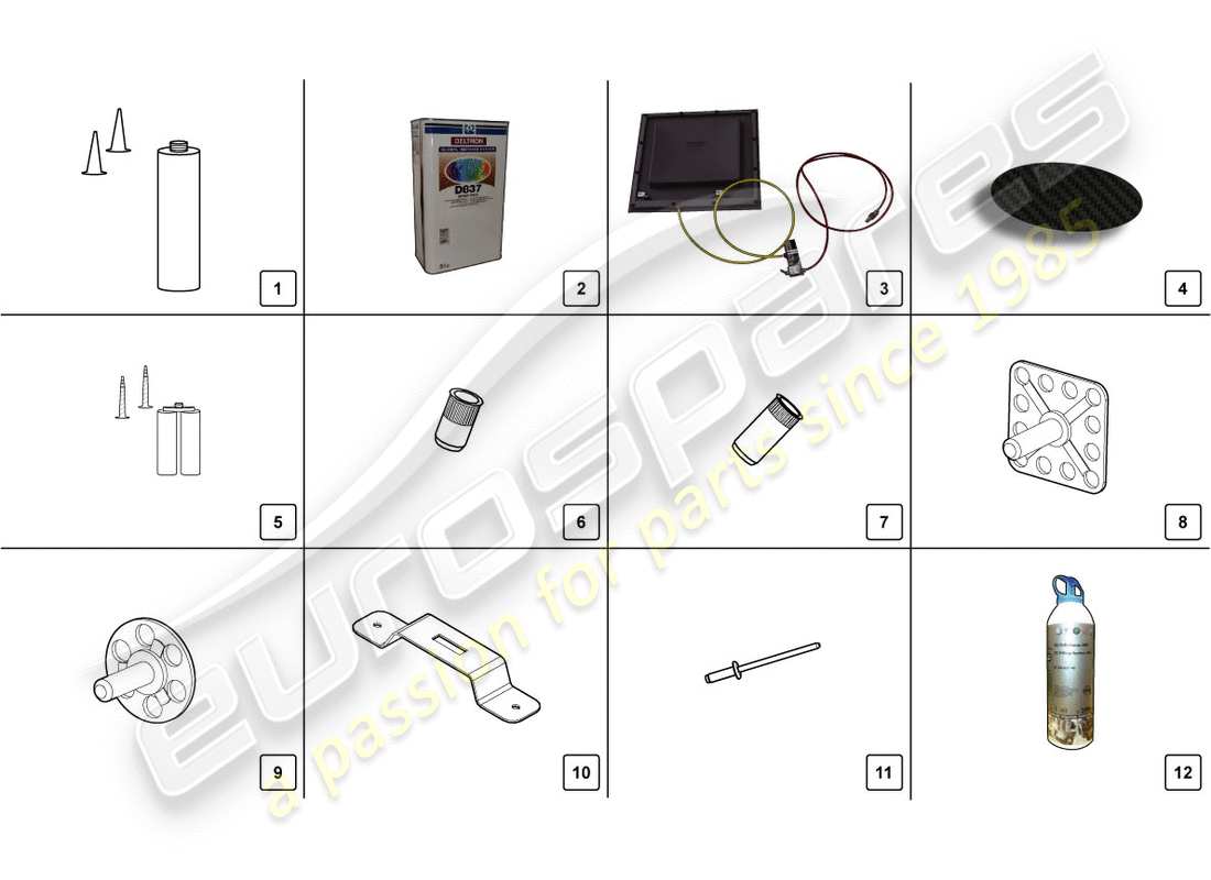 lamborghini centenario coupe (2017) repair set parts diagram