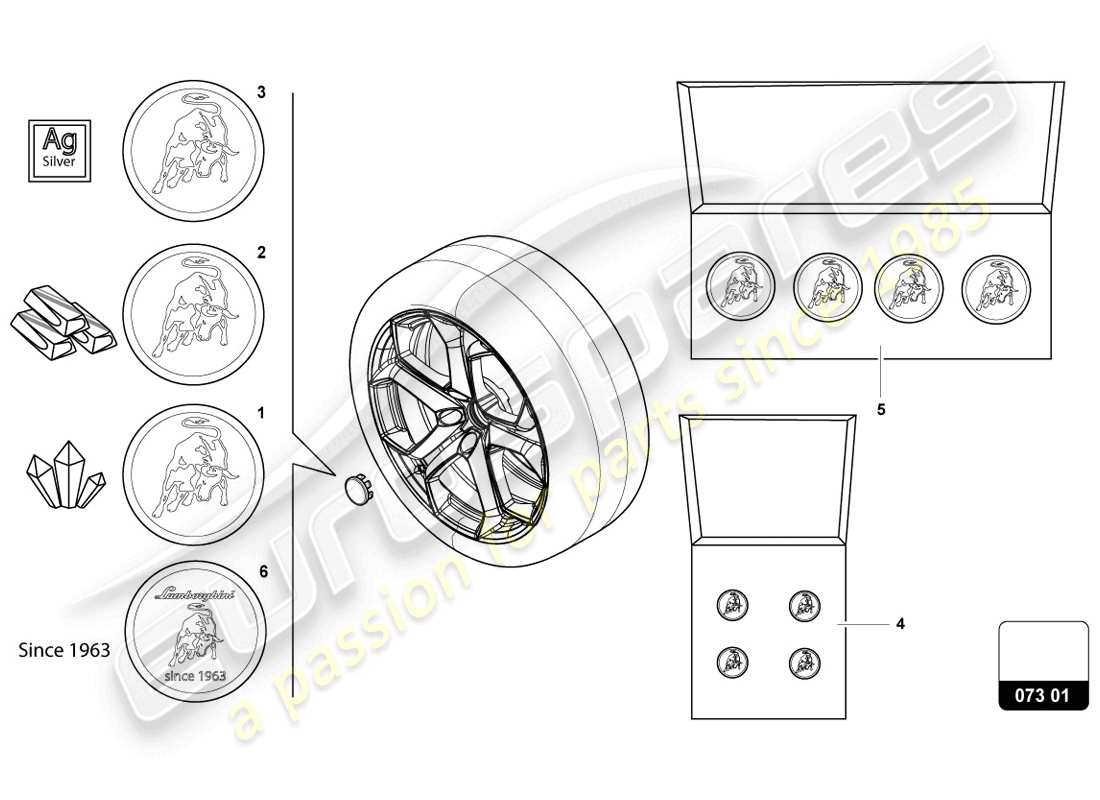 lamborghini urus (accessories) grease cap parts diagram