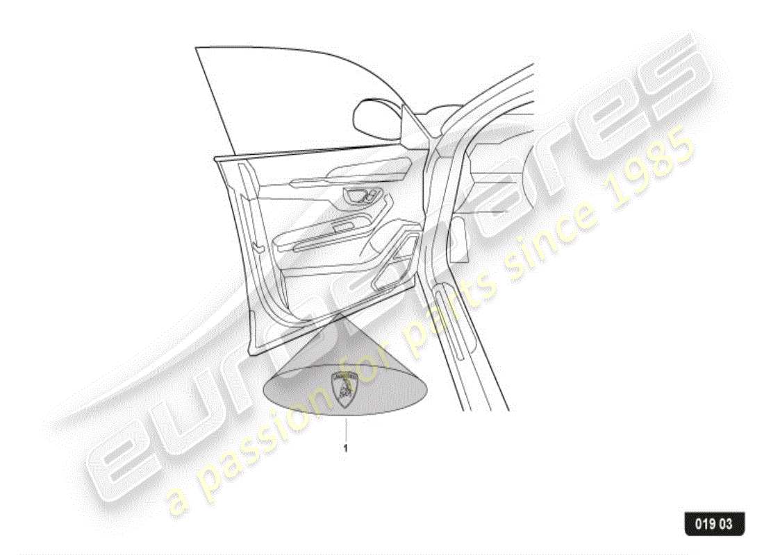 lamborghini urus (accessories) lighting system parts diagram