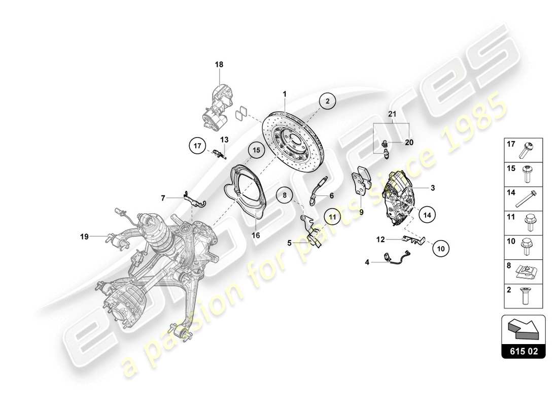 lamborghini 2018 (lp610-4 coupe) ceramic brake disc part diagram