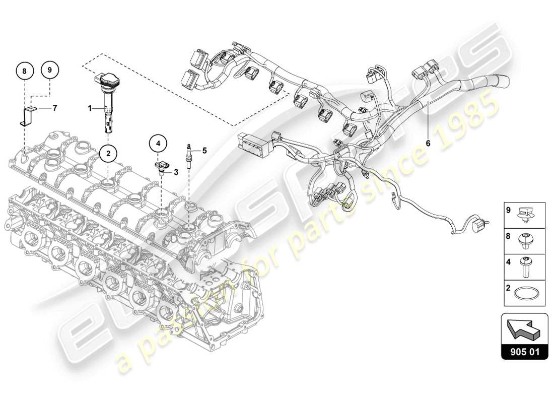 lamborghini 2014 (lp720-4 coupe 50) ignition system part diagram