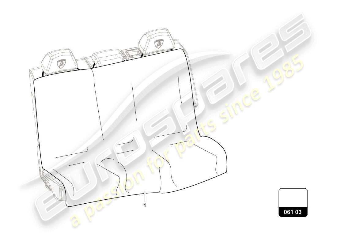 lamborghini urus (accessories) seat pad parts diagram