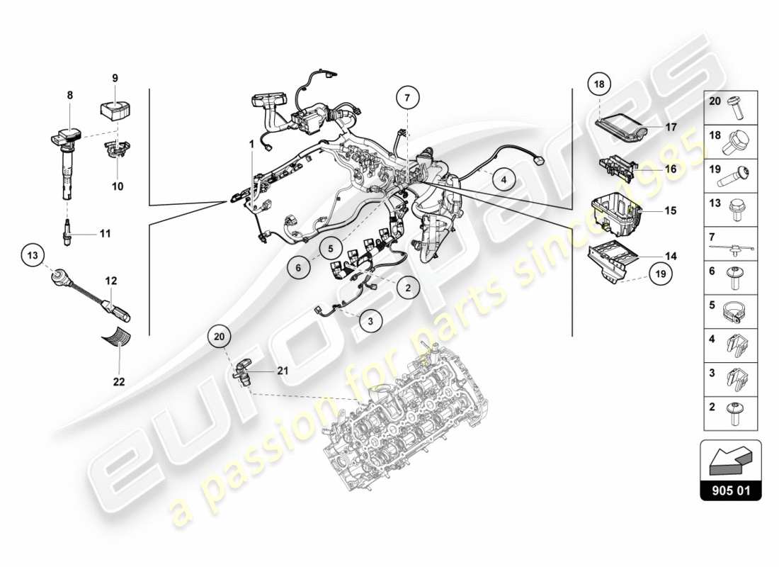 lamborghini performante spyder (2020) ignition system part diagram