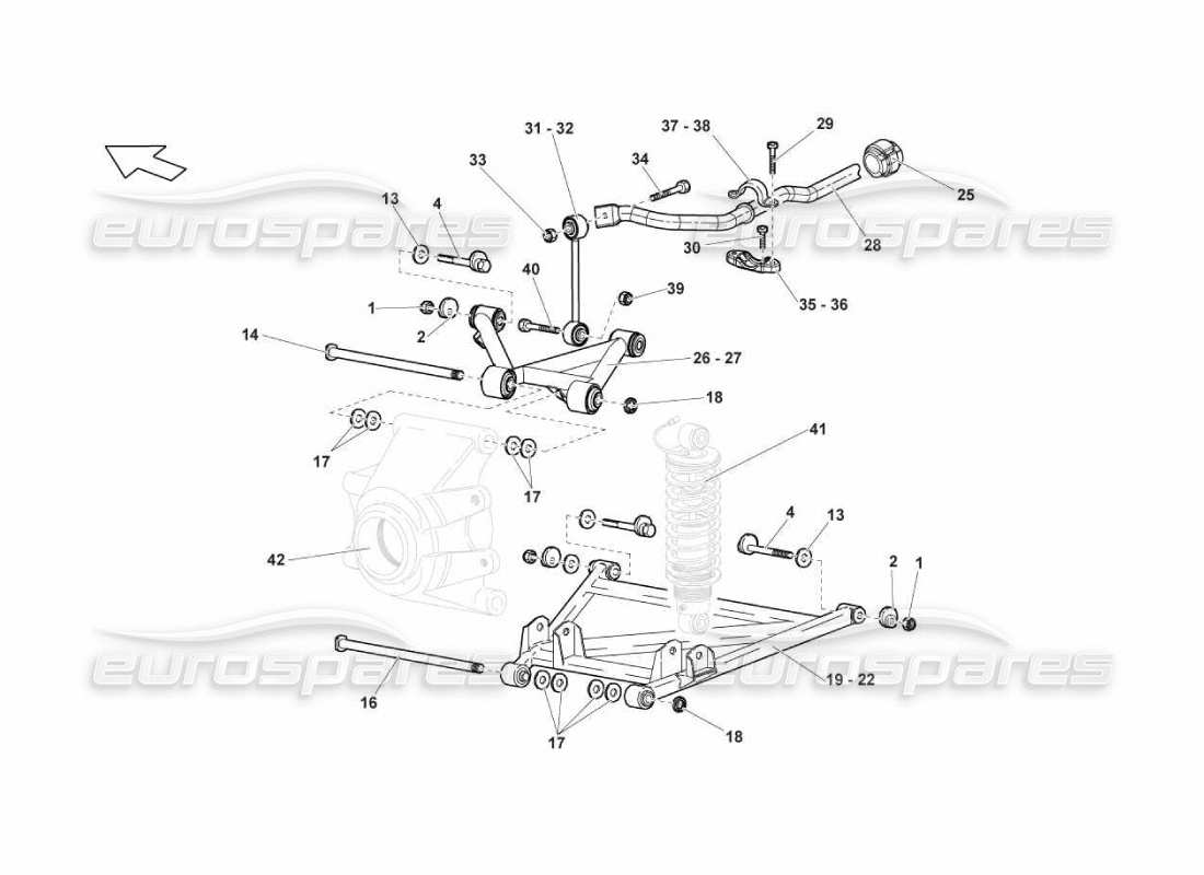 lamborghini murcielago lp670 rear arms part diagram