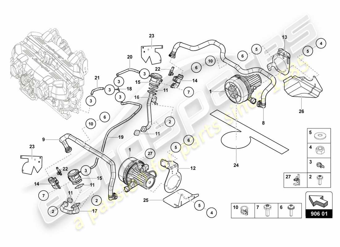 lamborghini lp700-4 coupe (2012) secondary air pump parts diagram
