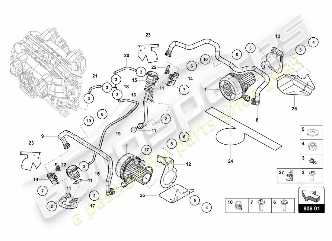 lamborghini lp700-4 coupe (2012) secondary air pump part diagram