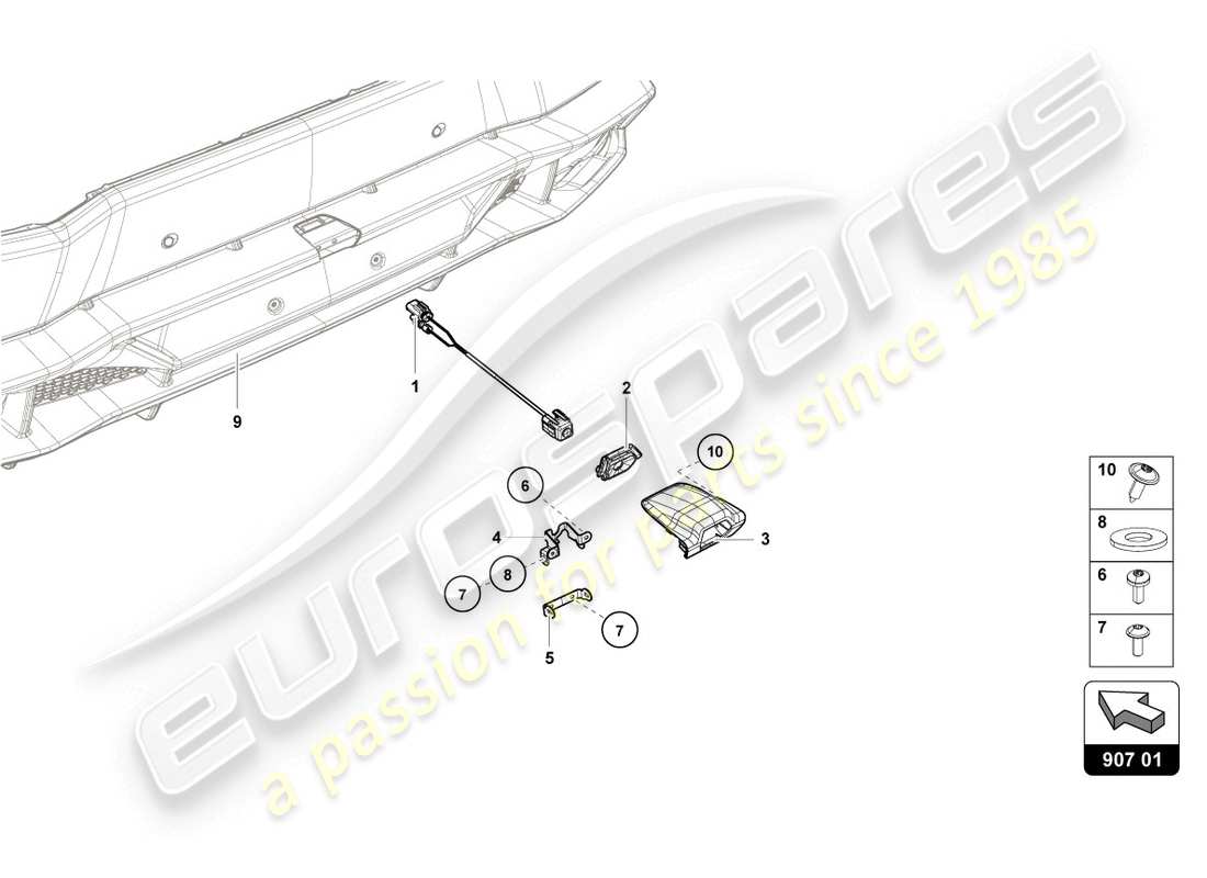 lamborghini 2017 (lp610-4 coupe) reversing camera part diagram