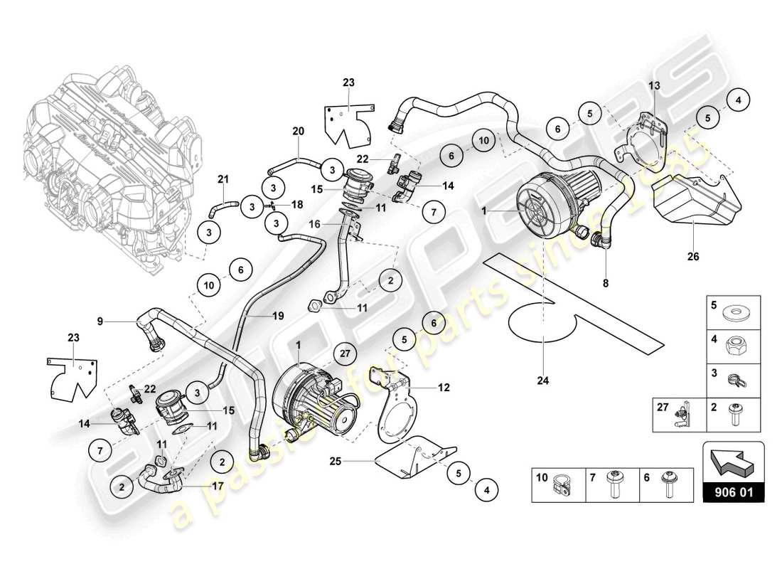 lamborghini 2016 (lp750-4 sv coupe) secondary air pump part diagram
