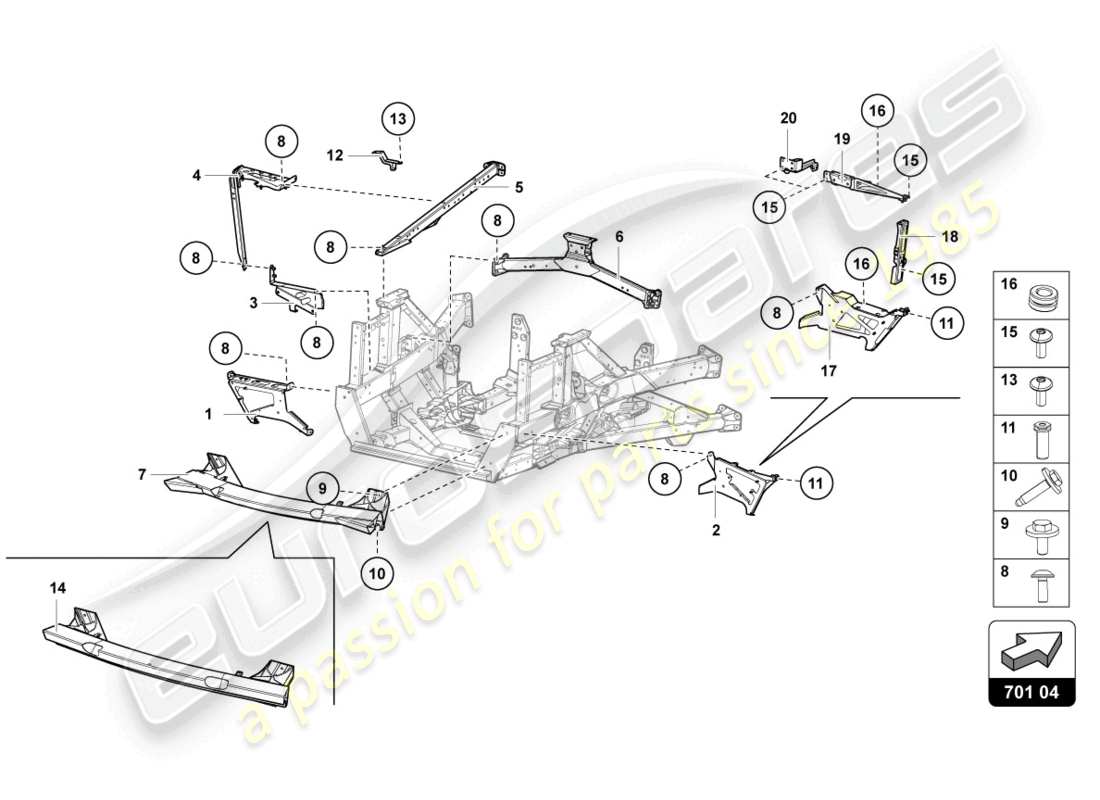 lamborghini lp770-4 svj coupe (2021) trim frame rear part parts diagram