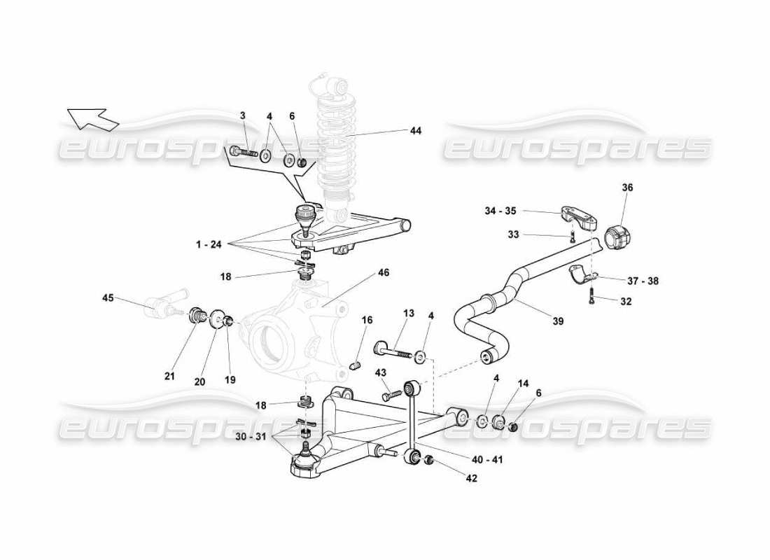 lamborghini murcielago lp670 front arms parts diagram