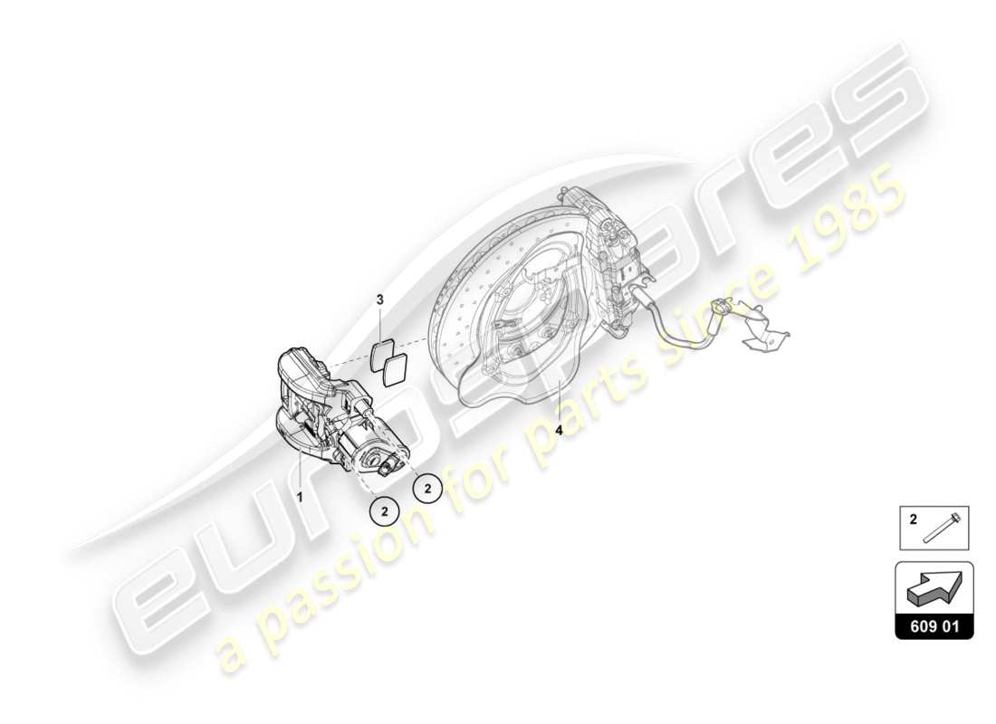 lamborghini performante spyder (2018) parking brake parts diagram