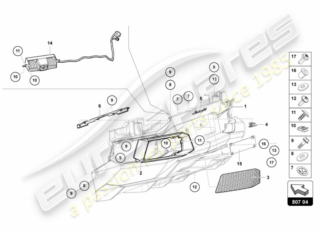 lamborghini lp700-4 coupe (2012) bumper, complete part diagram