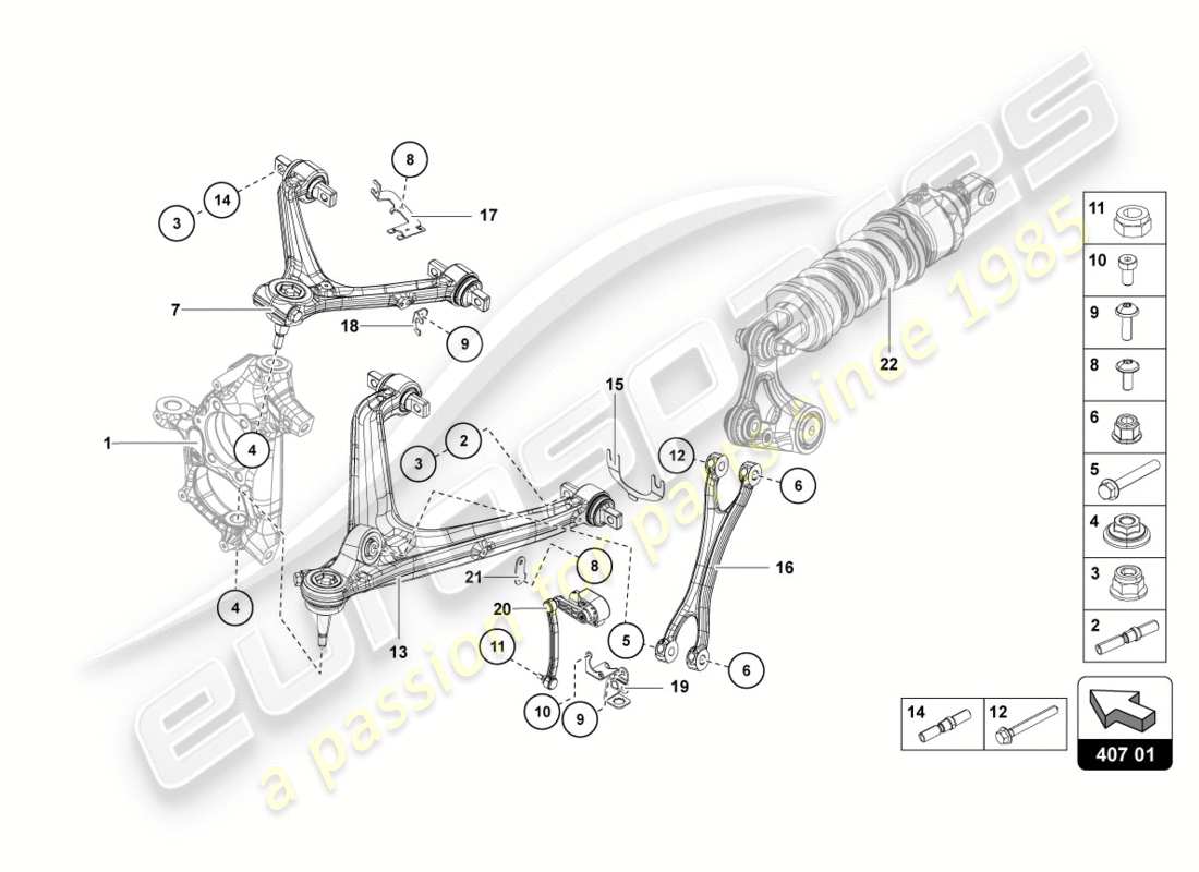 lamborghini lp700-4 coupe (2012) suspension front parts diagram