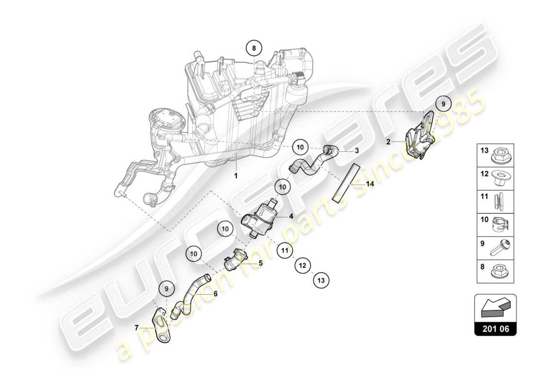 lamborghini evo coupe 2wd (2020) activated charcoal container parts diagram