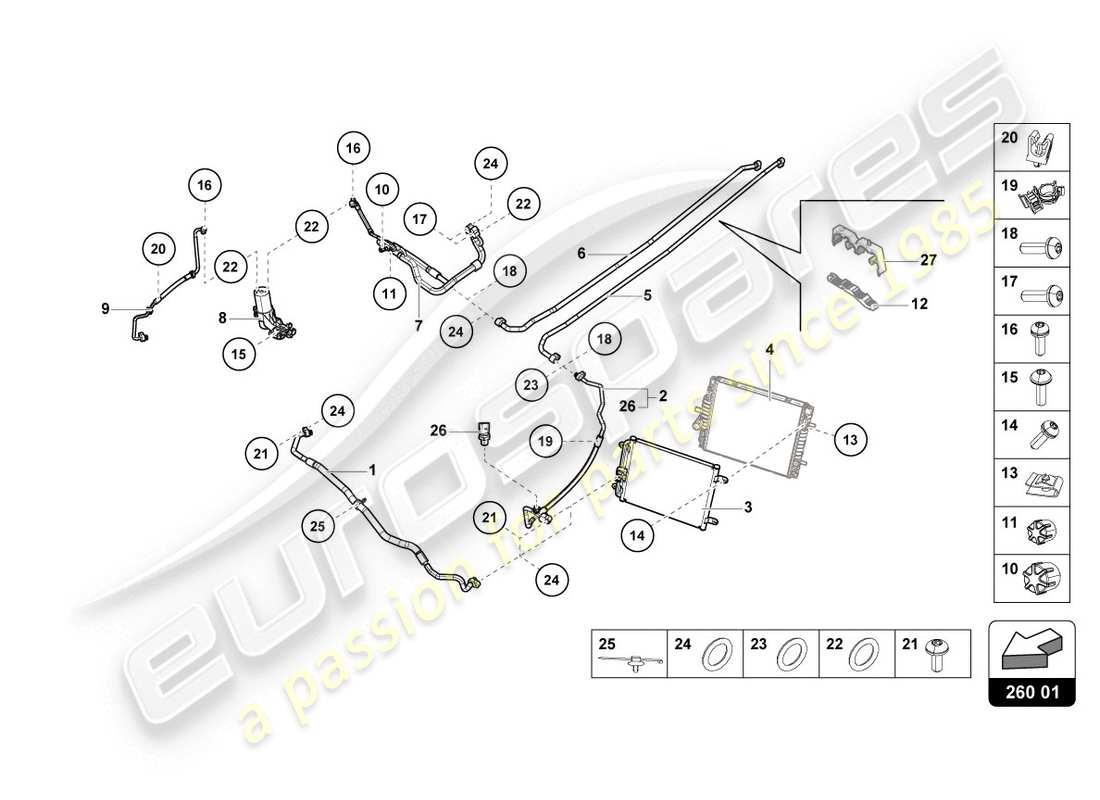 lamborghini 2020 (evo coupe 2wd) a/c condenser part diagram