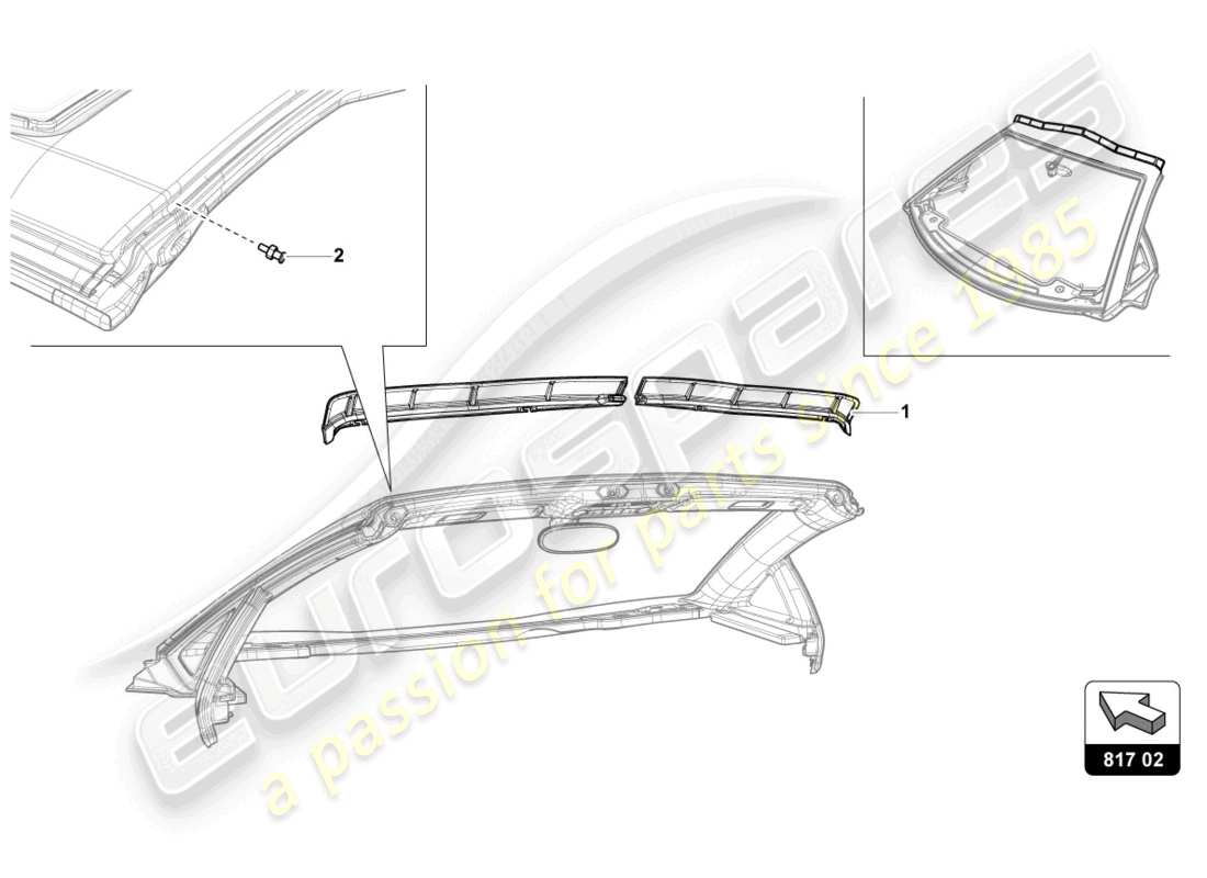 lamborghini 2017 (lp700-4 roadster) windbreak parts diagram