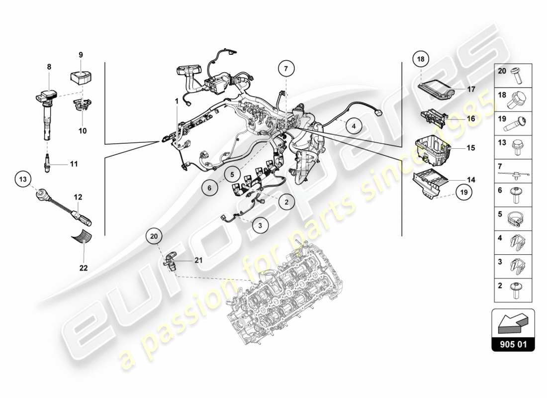 lamborghini 2018 (performante spyder) ignition system part diagram