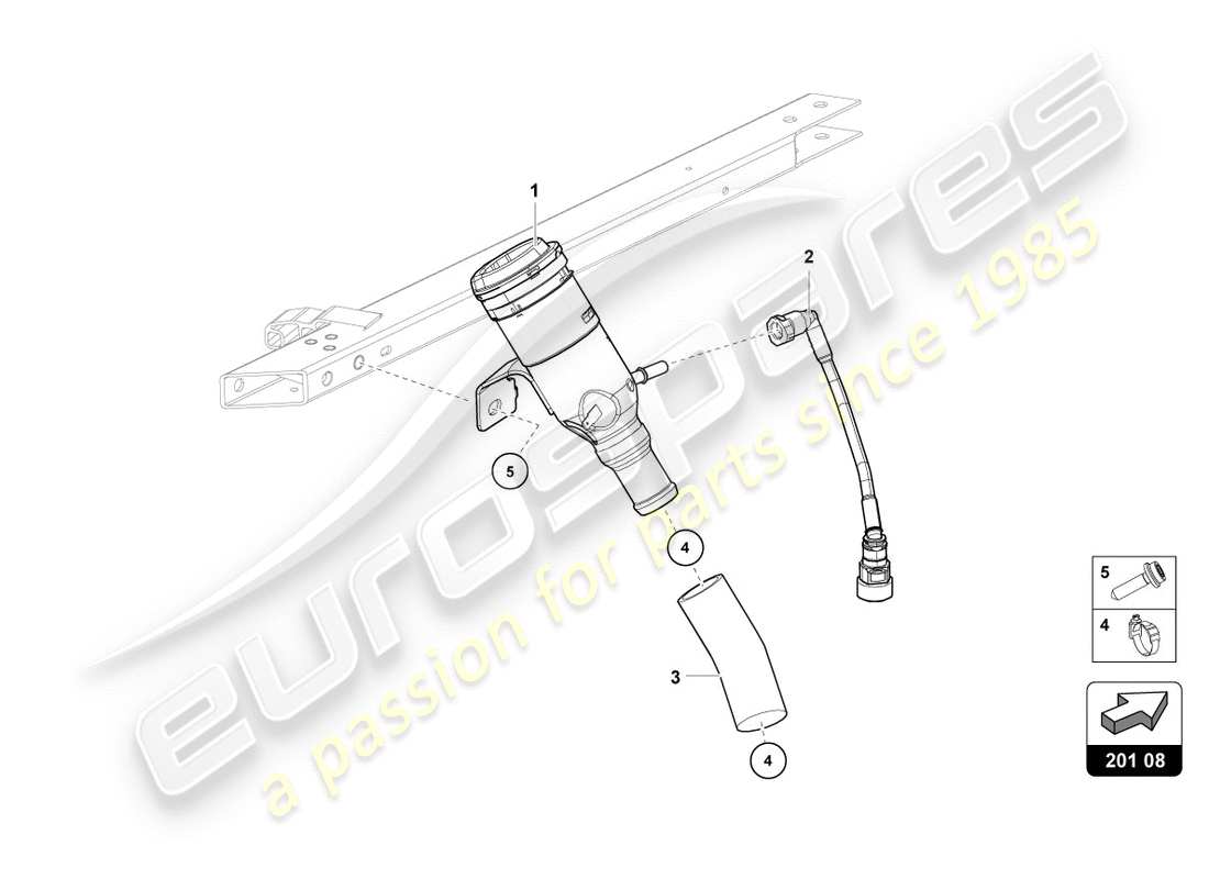 lamborghini 2019 (lp580-2 coupe) fuel filler neck part diagram