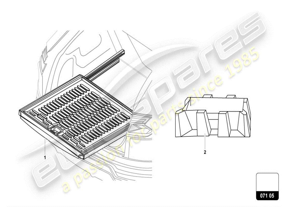 lamborghini urus (accessories) extension for boot floor parts diagram
