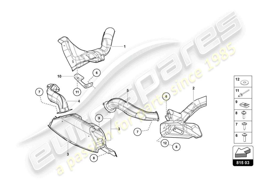 lamborghini lp700-4 roadster (2016) air duct cardboard parts diagram