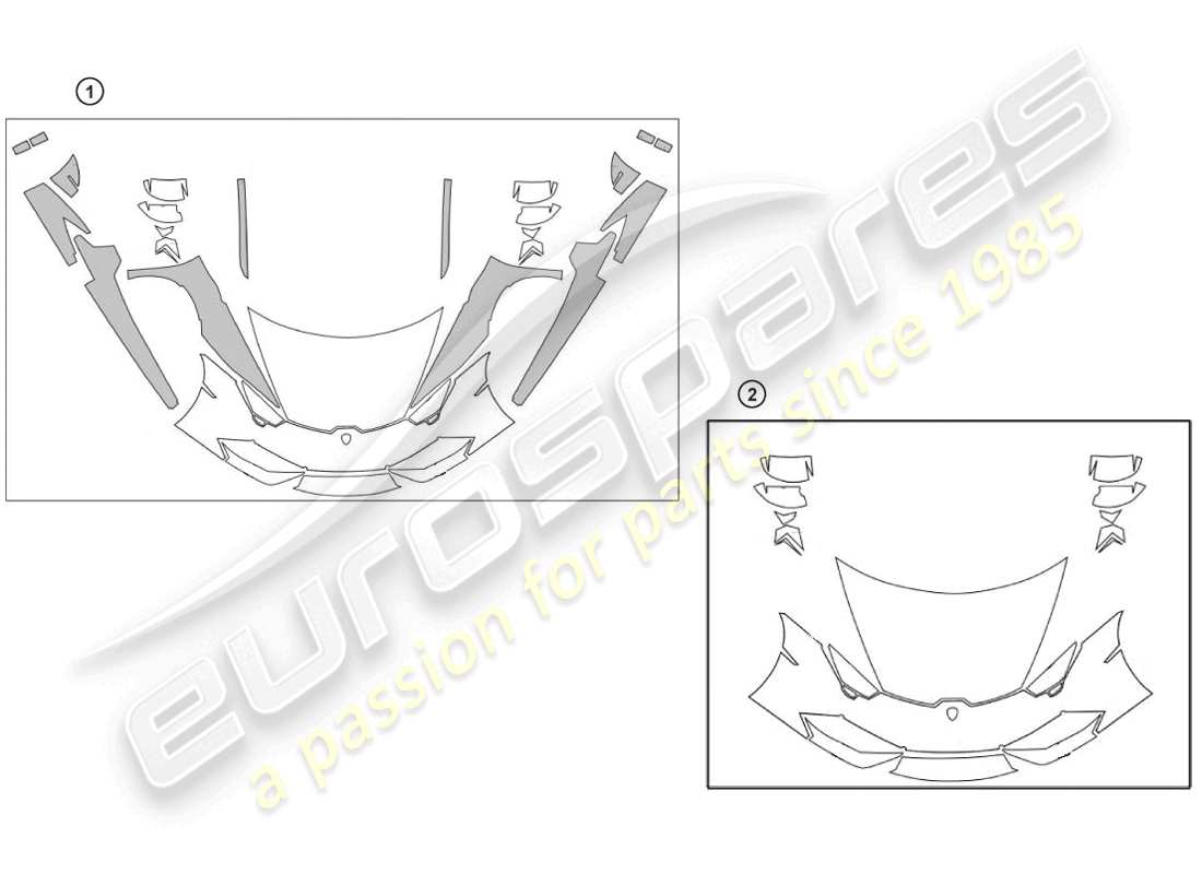 lamborghini huracan lp610-4 coupe (accessories) 1 set protective film part diagram