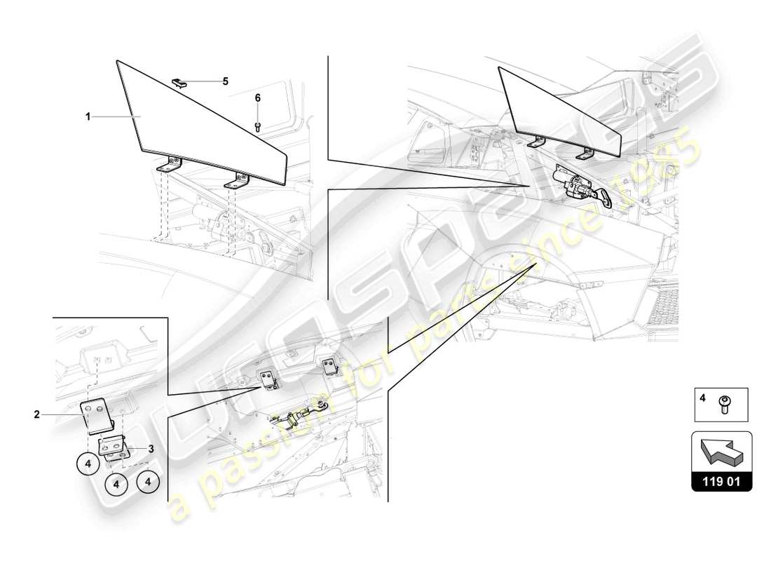 lamborghini lp700-4 coupe (2014) air control flap parts diagram