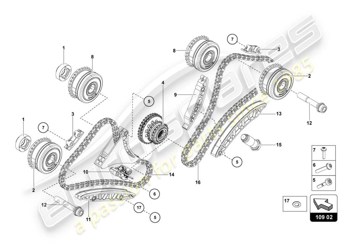 lamborghini 2012 (lp700-4 coupe)) timing chain parts diagram