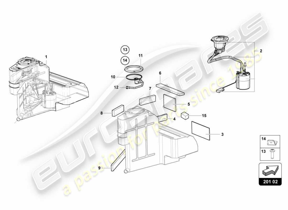 lamborghini 2012 (lp700-4 coupe)) fuel tank left parts diagram