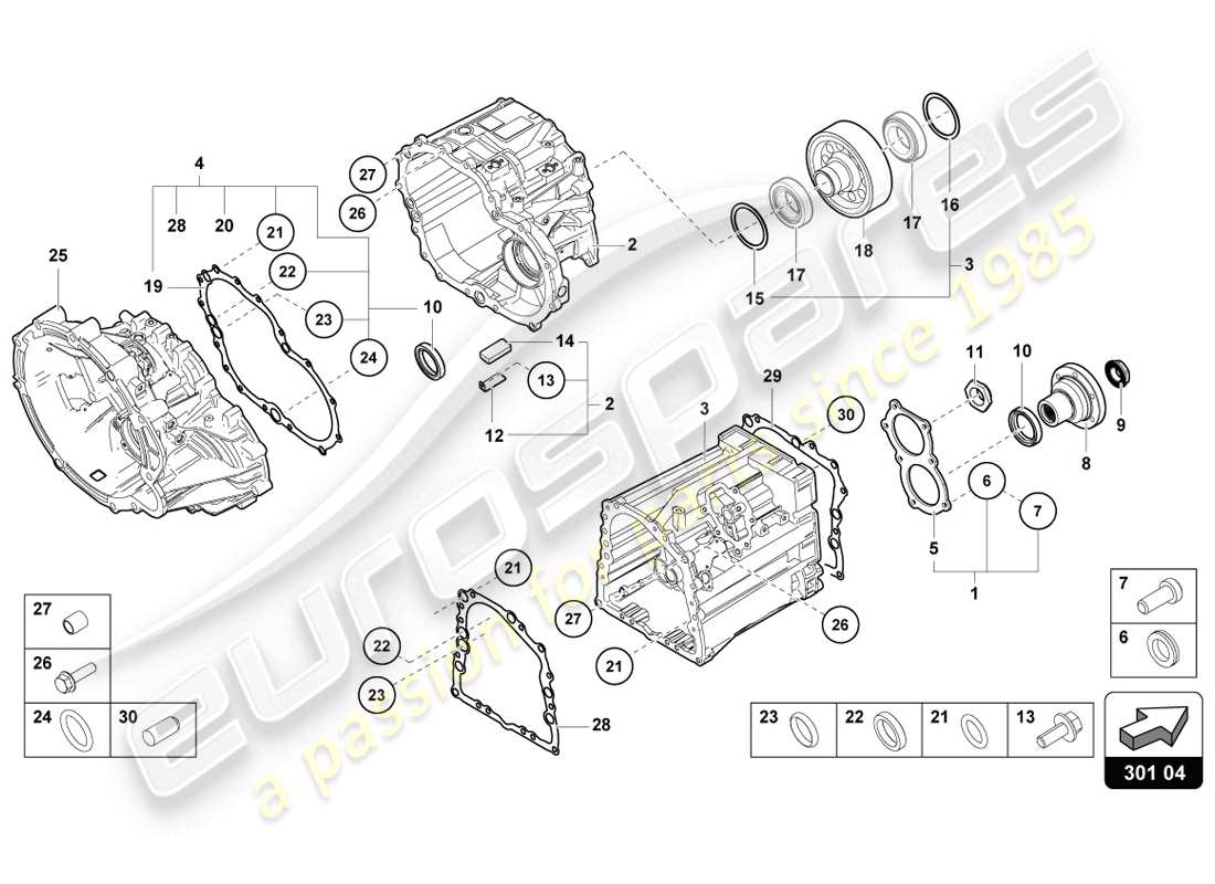 lamborghini 2014 (lp720-4 coupe 50) outer components for gearbox part diagram