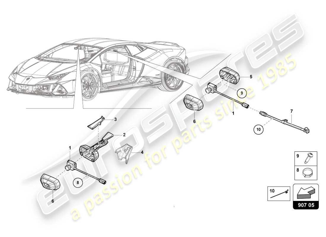 lamborghini 2020 (evo coupe 2wd) electrical parts for video recording and telemetry system part diagram