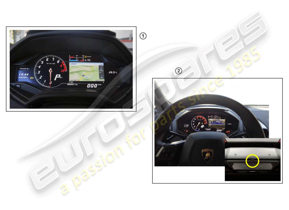 lamborghini huracan lp610-4 avio (accessories) retrofit kit for dynamic navigation part diagram