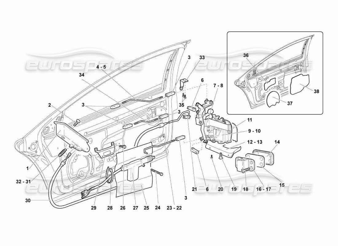 lamborghini murcielago lp670 doors part diagram