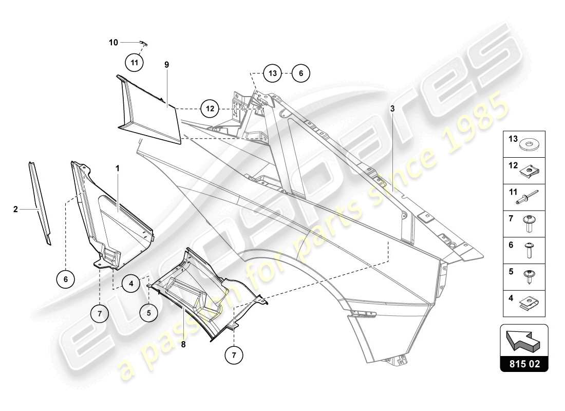 lamborghini lp720-4 coupe 50 (2014) air intake trim plate parts diagram