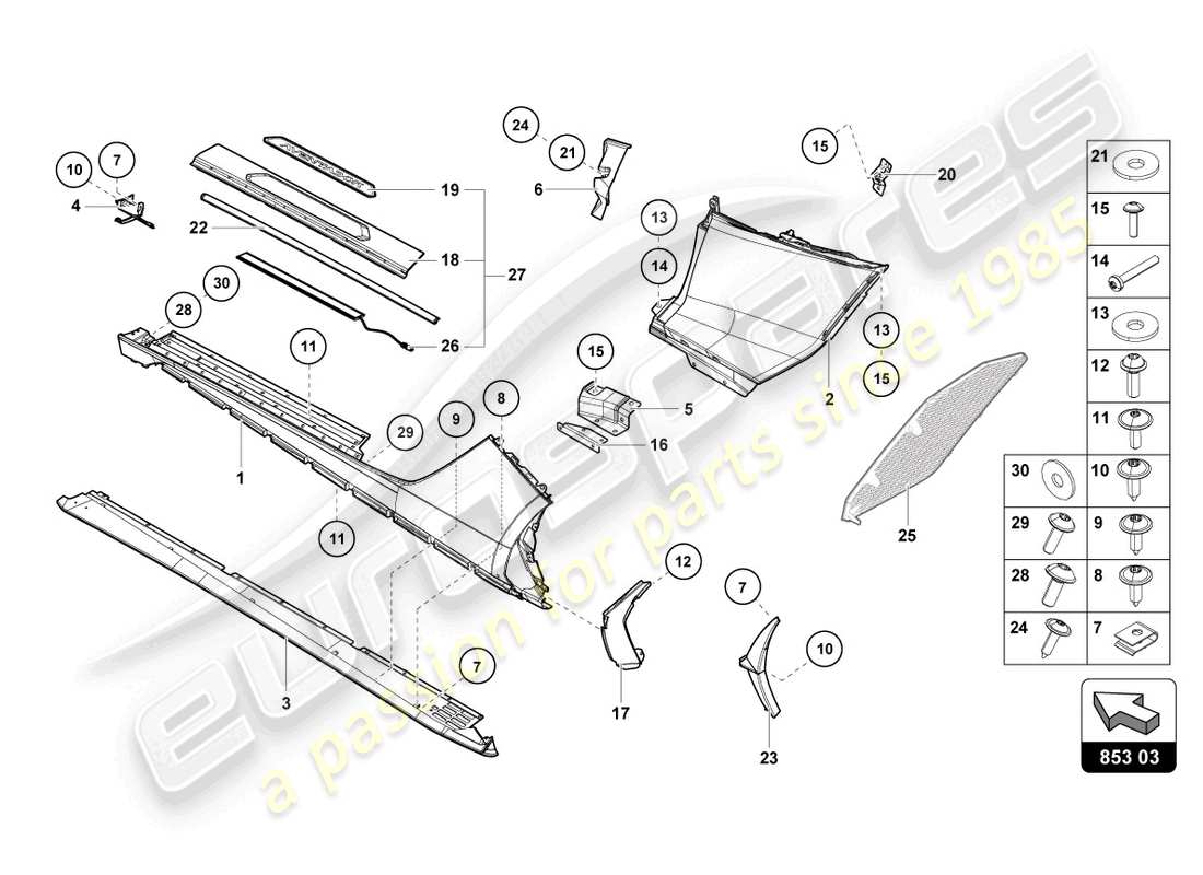 lamborghini lp740-4 s coupe (2020) lower external side member for wheel housing part diagram