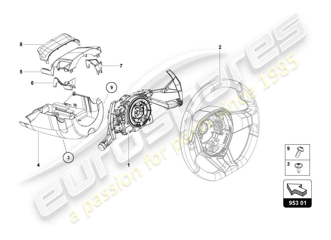 lamborghini lp720-4 coupe 50 (2014) rack and pinion steering parts diagram
