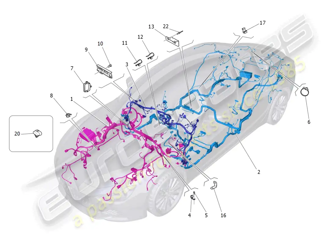 maserati ghibli (2018) main wiring parts diagram