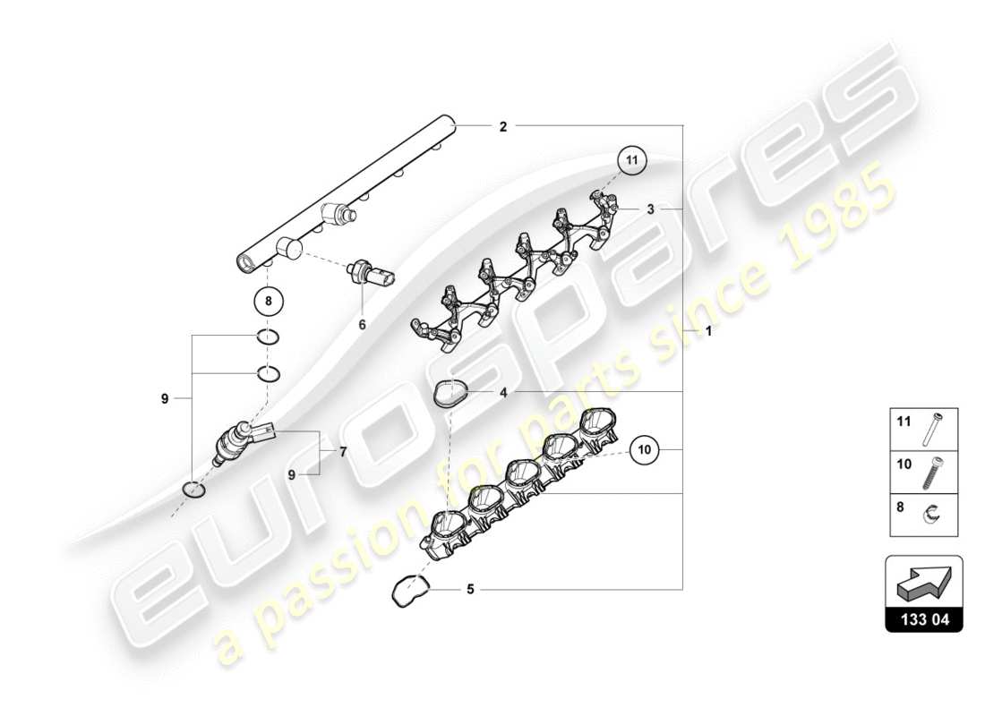 lamborghini 2016 (lp610-4 avio) injection valve part diagram