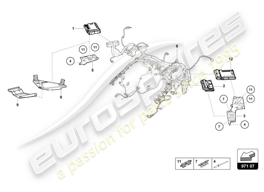 lamborghini performante spyder (2018) engine control unit part diagram